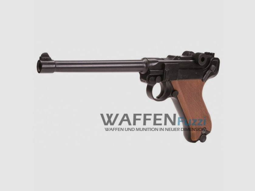 ME P04 schietwapen 9mm geblauwde met houten grip