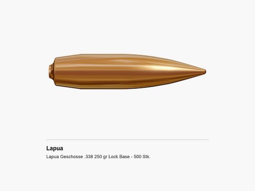Lapua Kogels .338 250 gr Lock Base – 500 st.