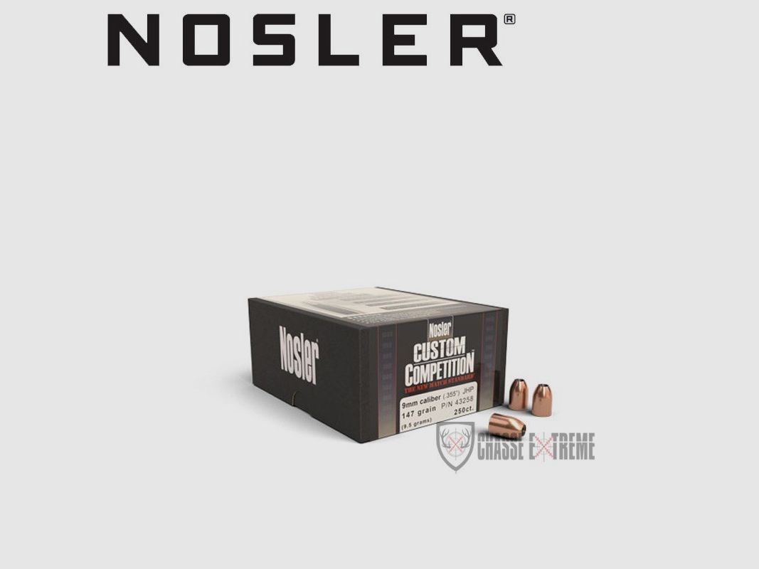 250 Pocisków NOSLER Kal 9mm 147gr Jhp