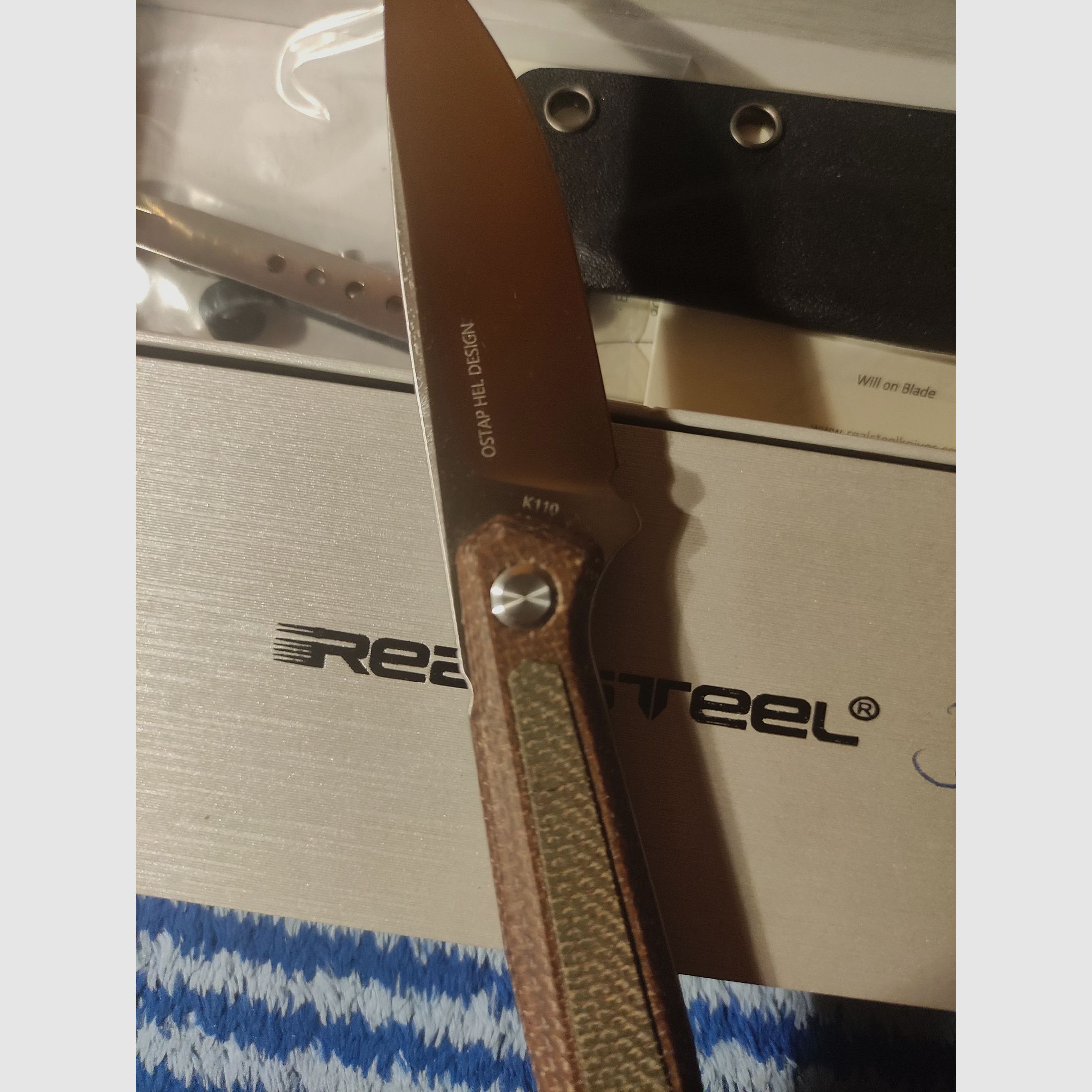 EDC knife Real Steel Dex Natural Micarta handle