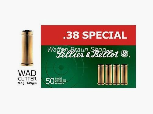 S+B .38Spec. LWC 148grs. 50St