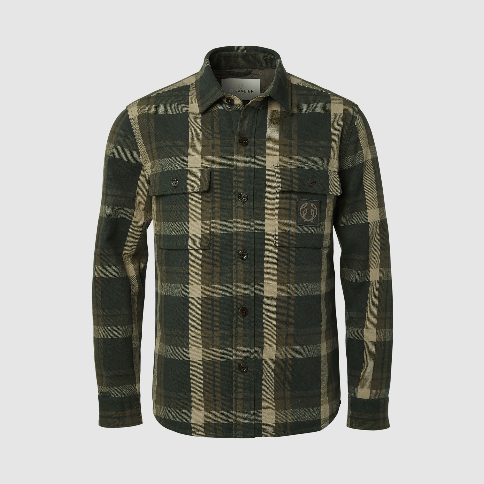 Chevalier Axt-Overshirt Hemd Herren, XXL, Green Checked