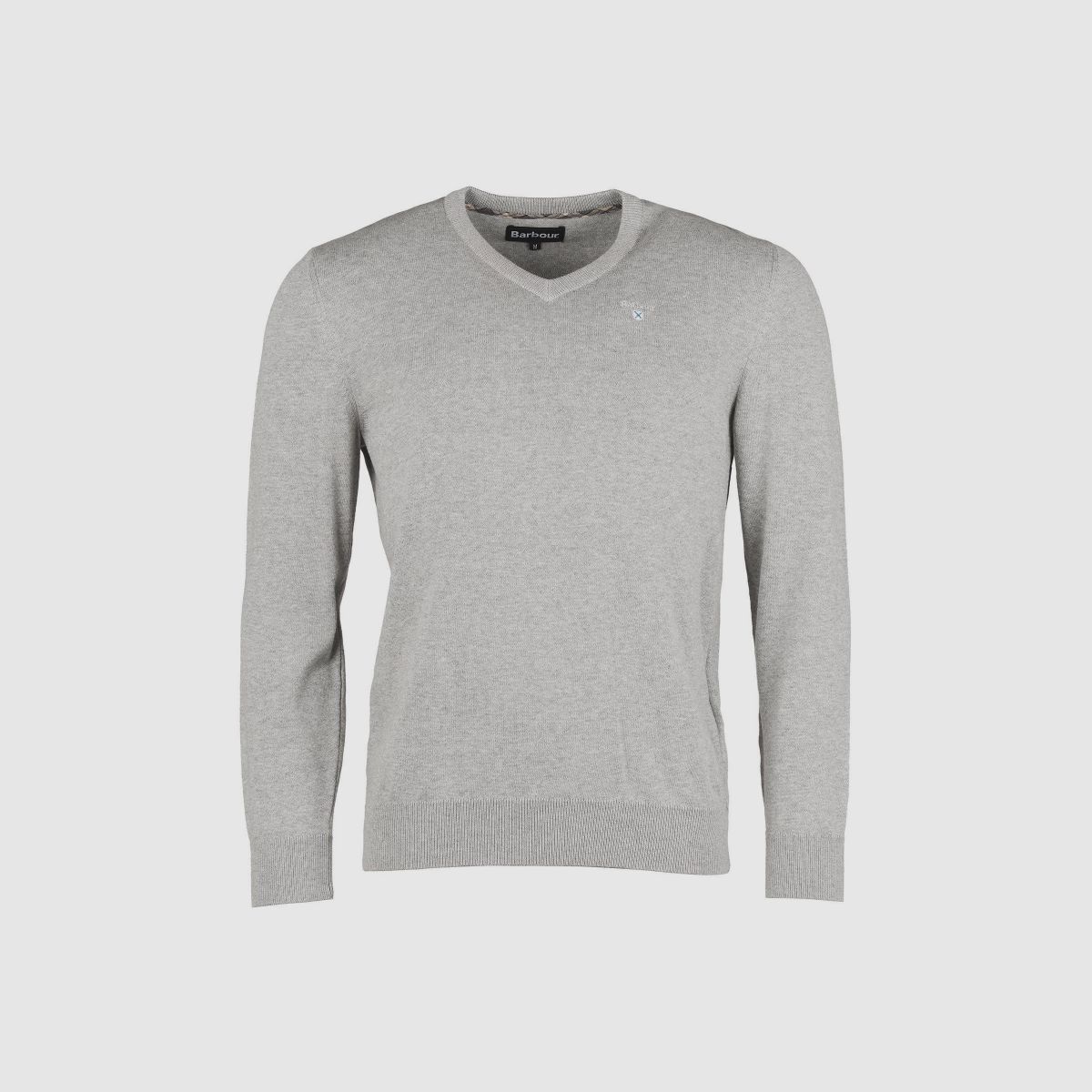 BARBOUR Pullover Organic V-Neck Grey Marl