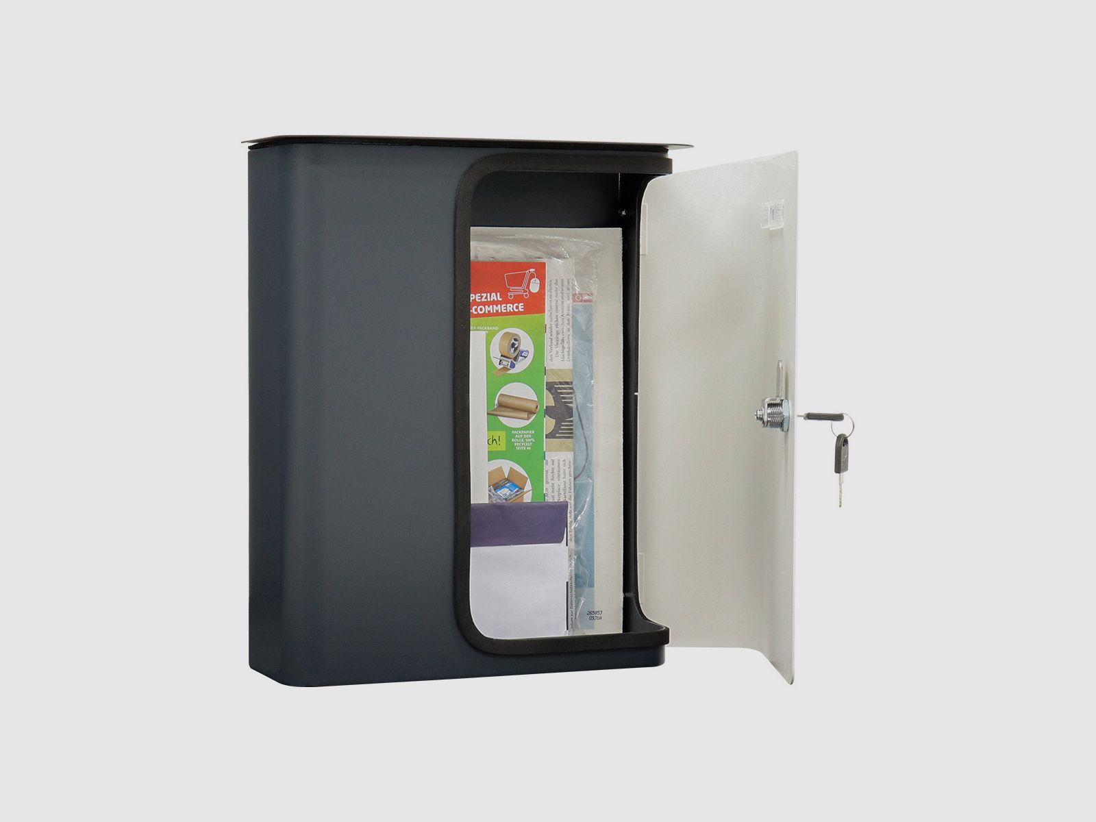 Rottner Briefkasten Splashy anthrazit weiß