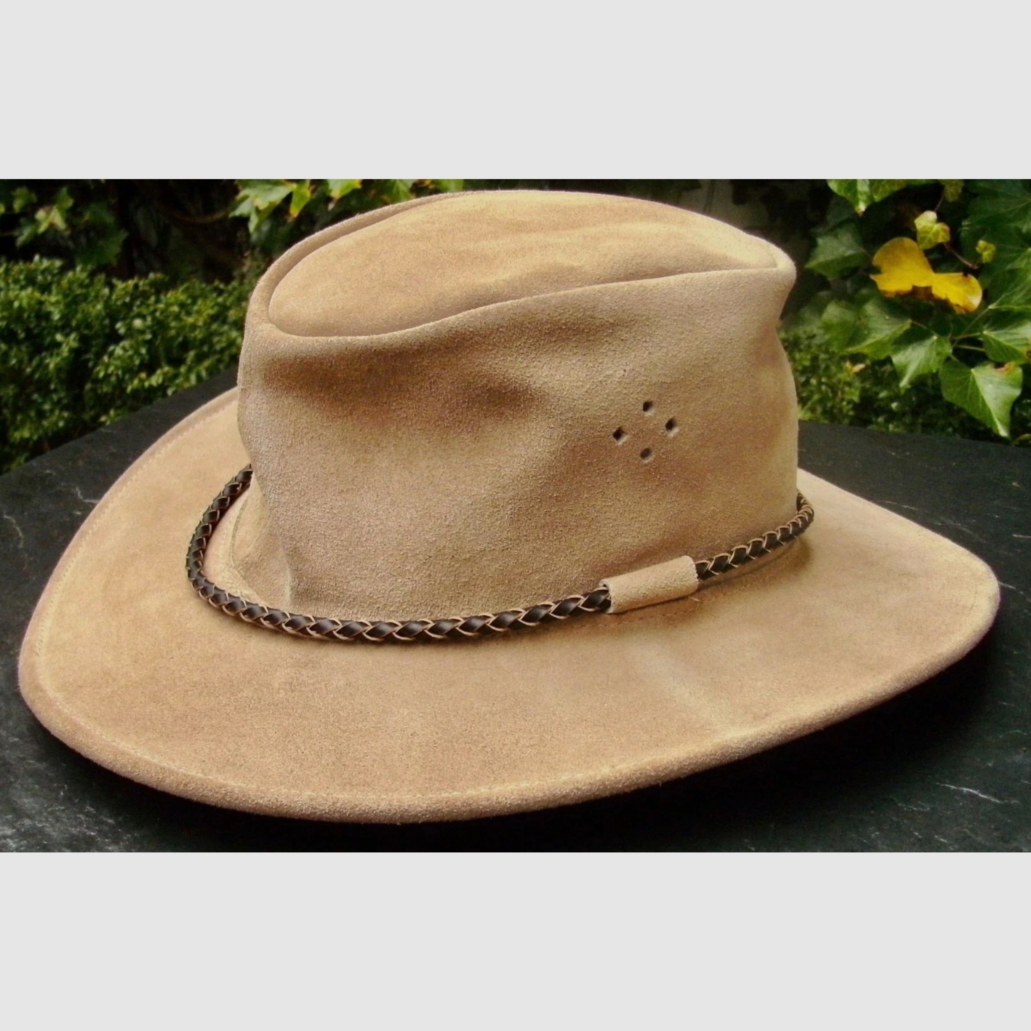 SAFARI Hut aus echt Leder mit dem typischen Safari Hutband !       Made in Australia 