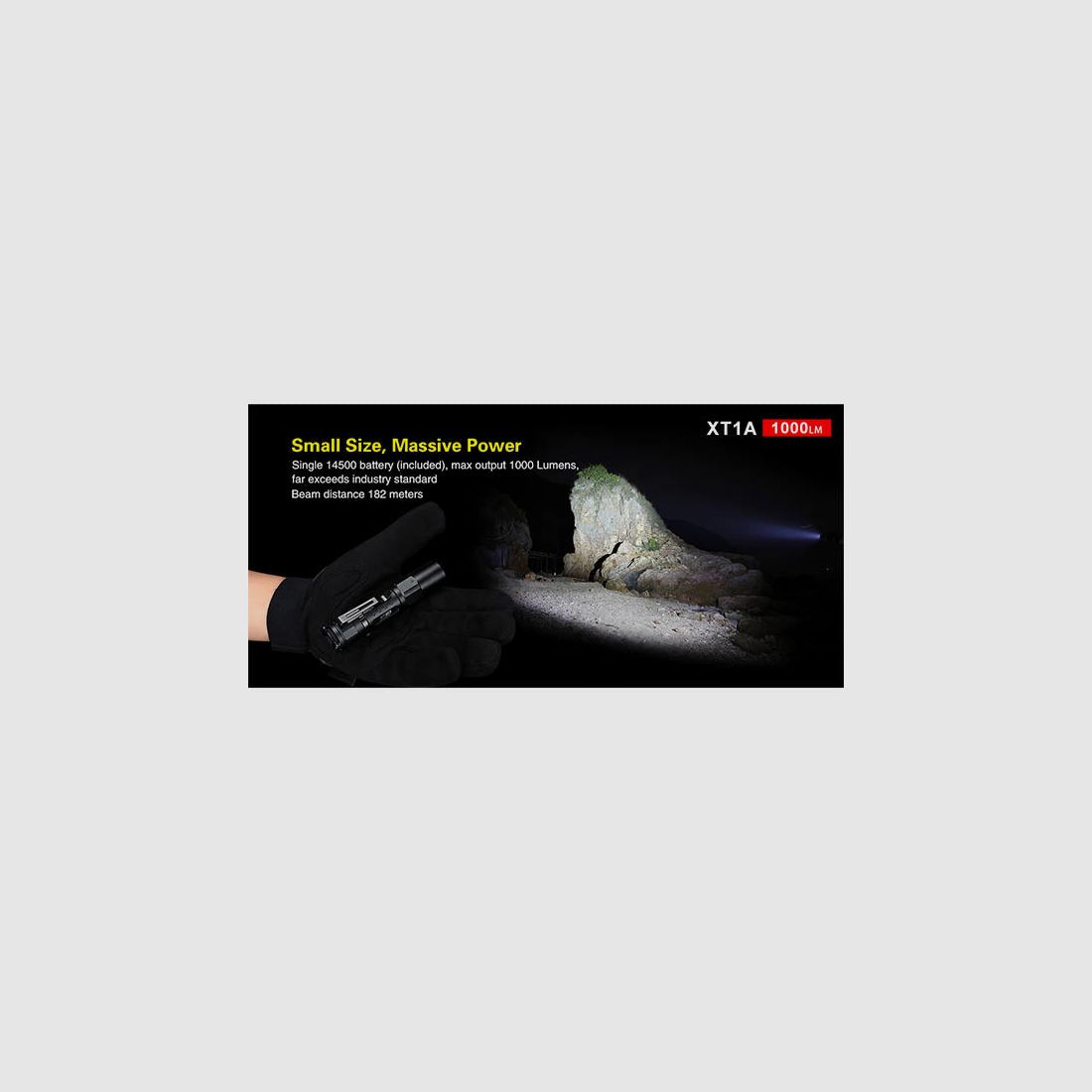 LED flashlight XT1A, 1,000 lumens (including battery), image 3 of 12