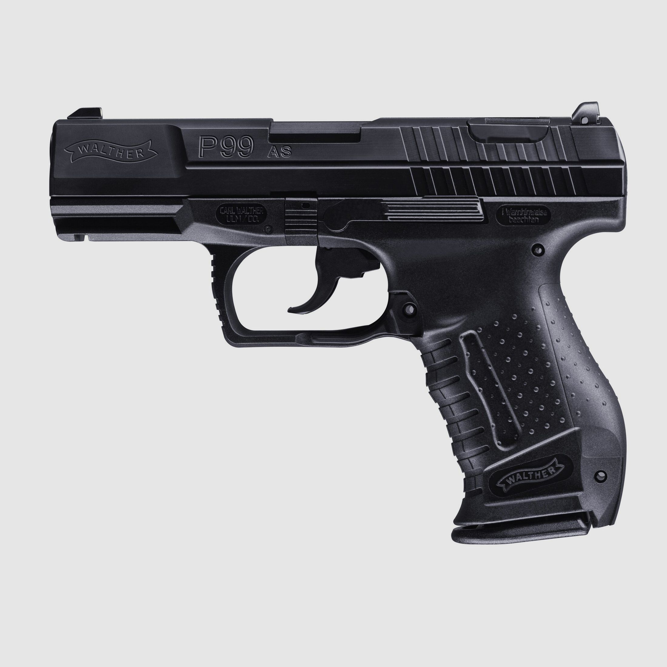Walther – Pistole / P99 / AS PS AM/LM / 9mm / Version mit beidseitigem Fanghebel
