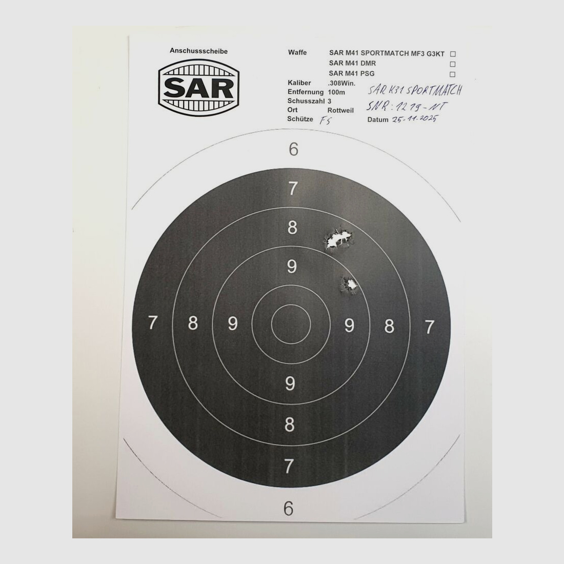 Schwaben Arms GmbH - Neue Herstellung - Repetierbüchse SAR K31 SPORTMATCH im Kaliber 308win. ähnlich Schweizer K31