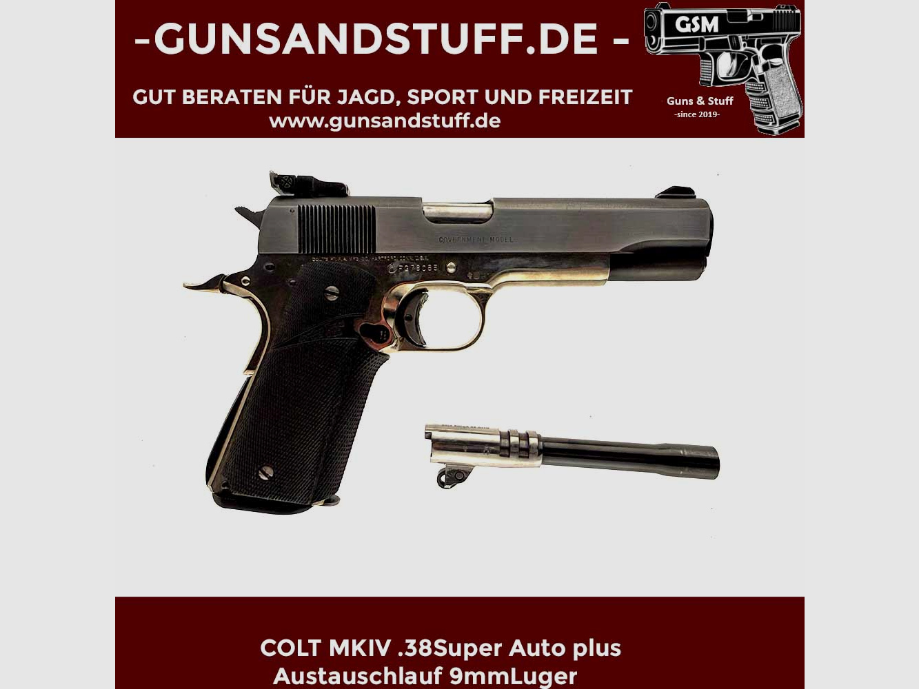 COLT MK IV Series 80 .38SuperAuto plus exchange barrel 9mmLuger