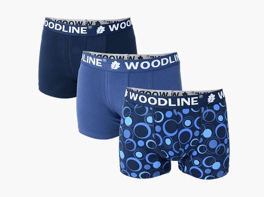 Woodline Boxer Briefs Blue 3-pack L