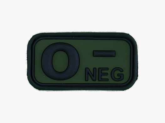 Fritzsch 3D Blutgruppenpatch 0 Neg schwarz-oliv