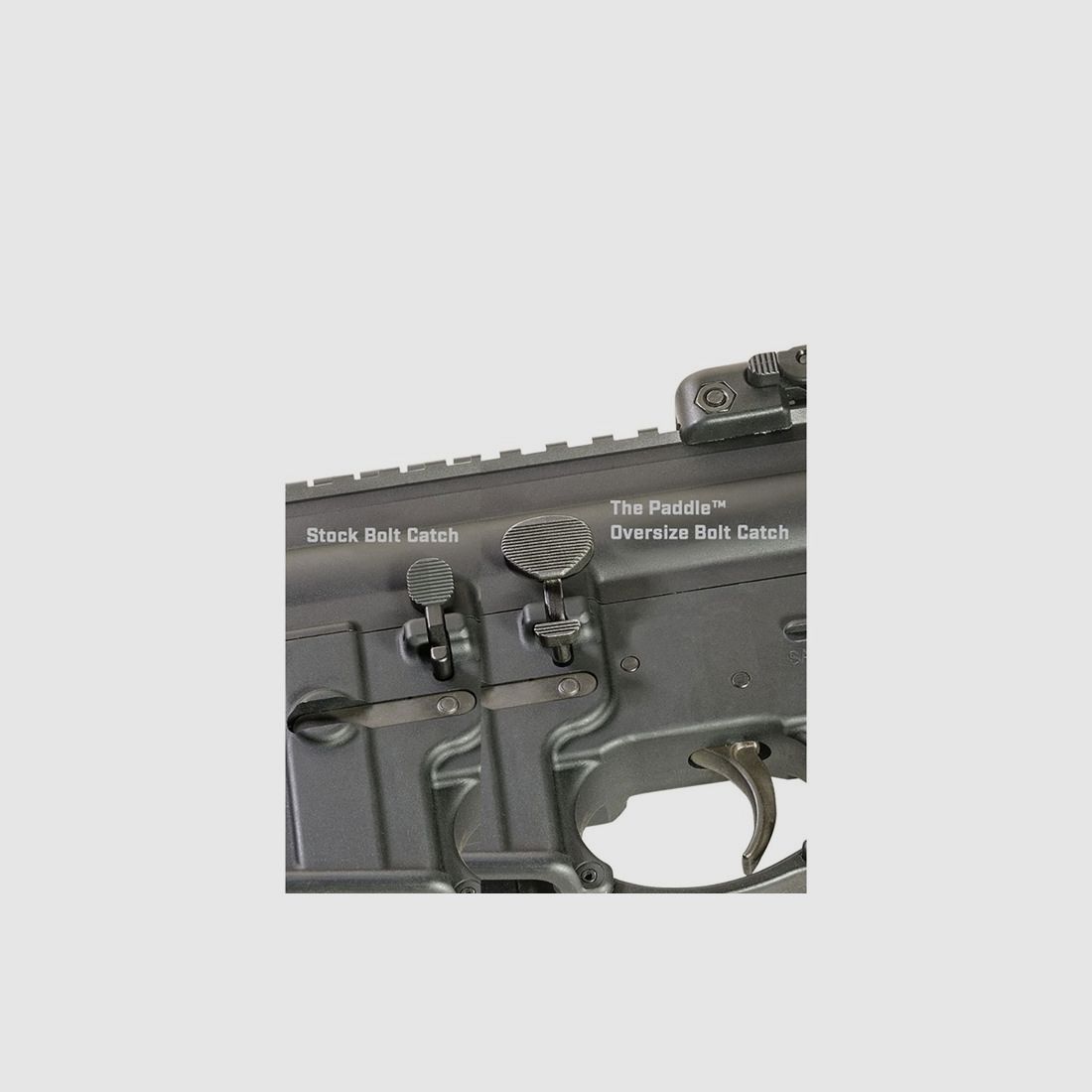 LUTH-AR «PADDLE» OVERSIZED BOLT CATCH WITH SPRING, BUFFER & PIN, image 6 of 6