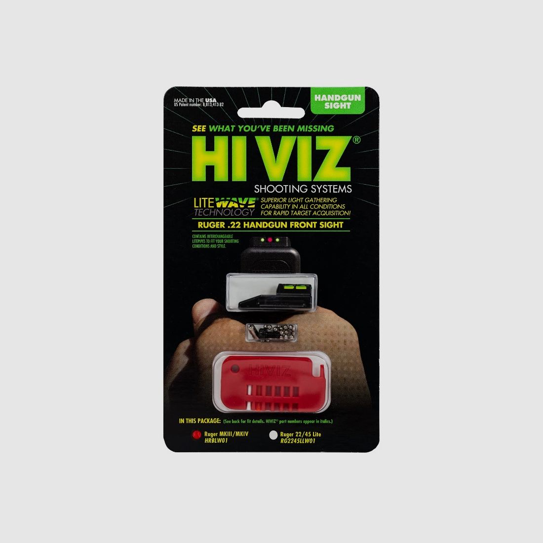HIVIZ Korn f. Ruger Mark I-IV & Browning Fiber Optic - LiteWave