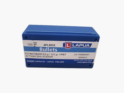 OGIVA LAPUA 6,5MM(264″) 123GR. SCENAR