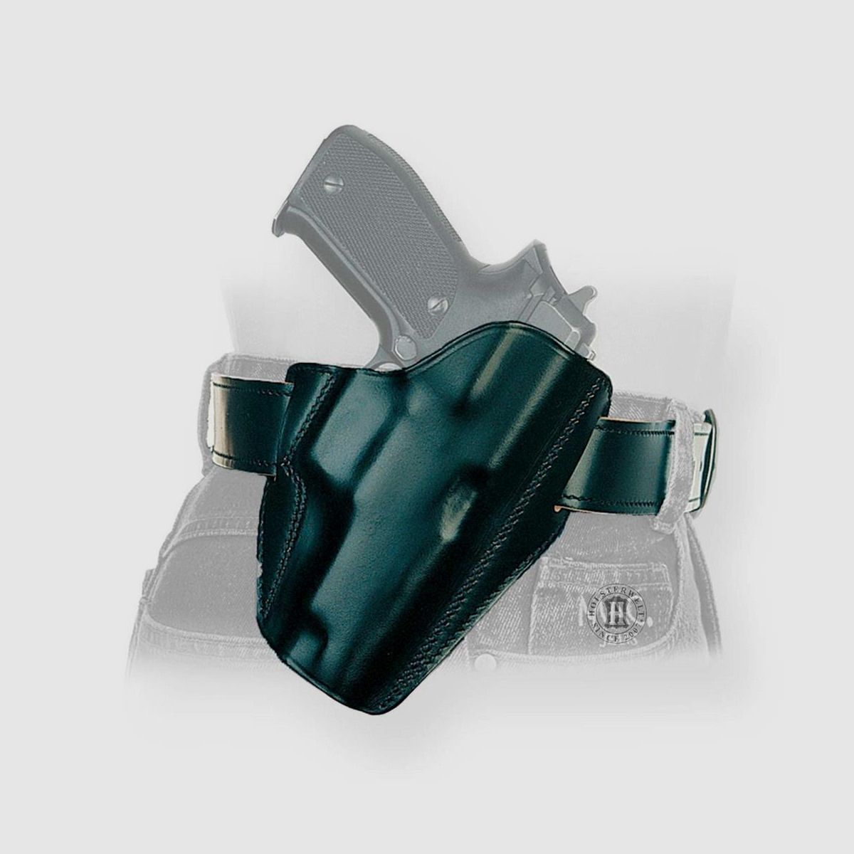 Schnellziehholster LIGHTNING "FBI" 3" K-Frame S&W 10/15/19/66/67/Combat/Grizly,Colt Trooper,HW 357,Ruger Security/Service/Speed SIX-Rechtshänder-Schwarz