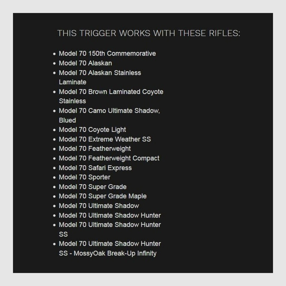 Timney Abzug gerade 3lbs Win-70MOA