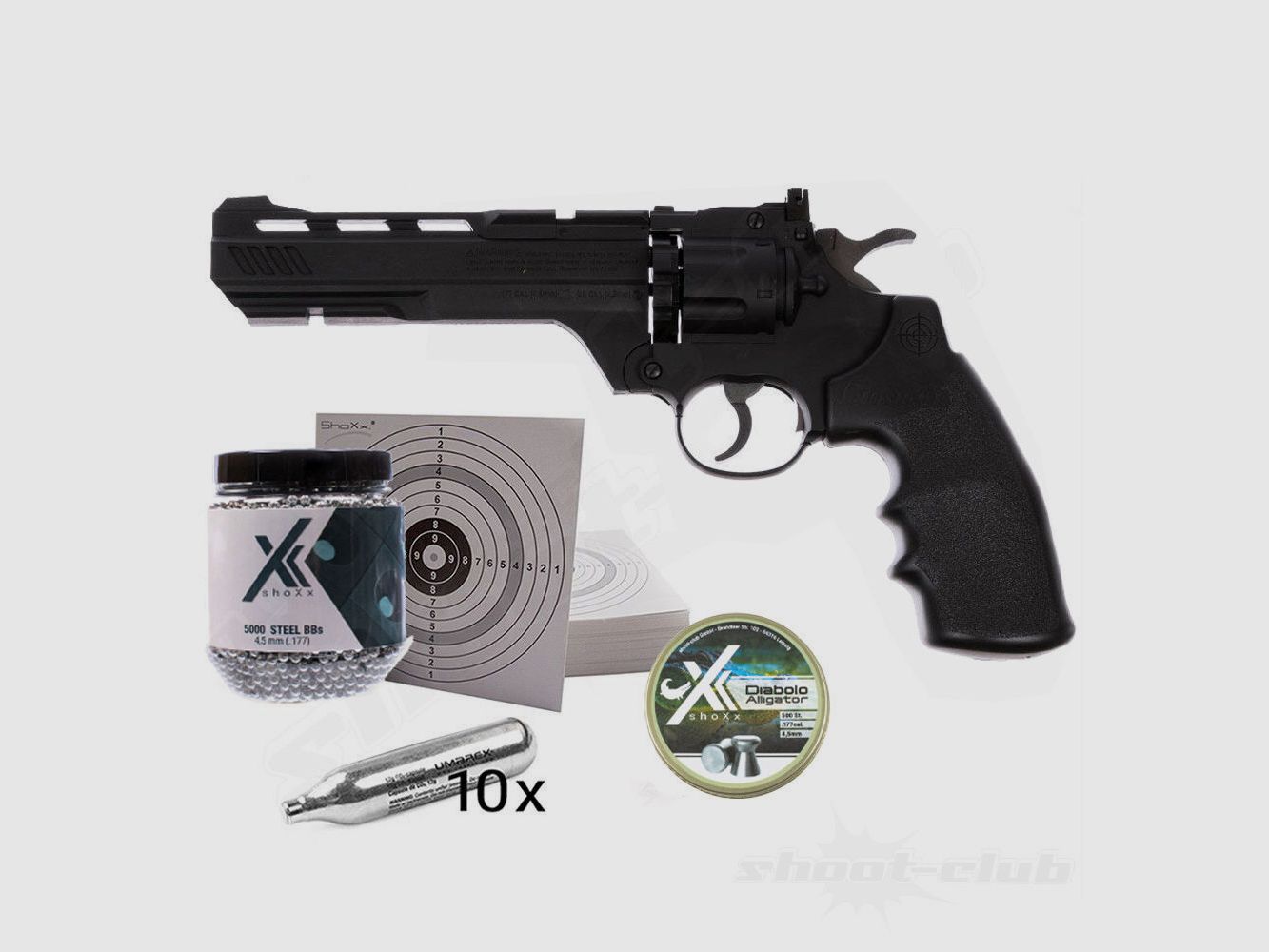 Crosman Crosman Vigilante Co2 Revolver 4,5 mm Diabolo und Stahlkugeln