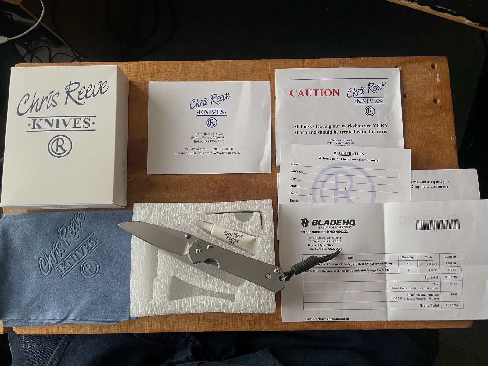 Chris Reeve "Small Sebenza INSINGO"  Tadchenmesser, komplett