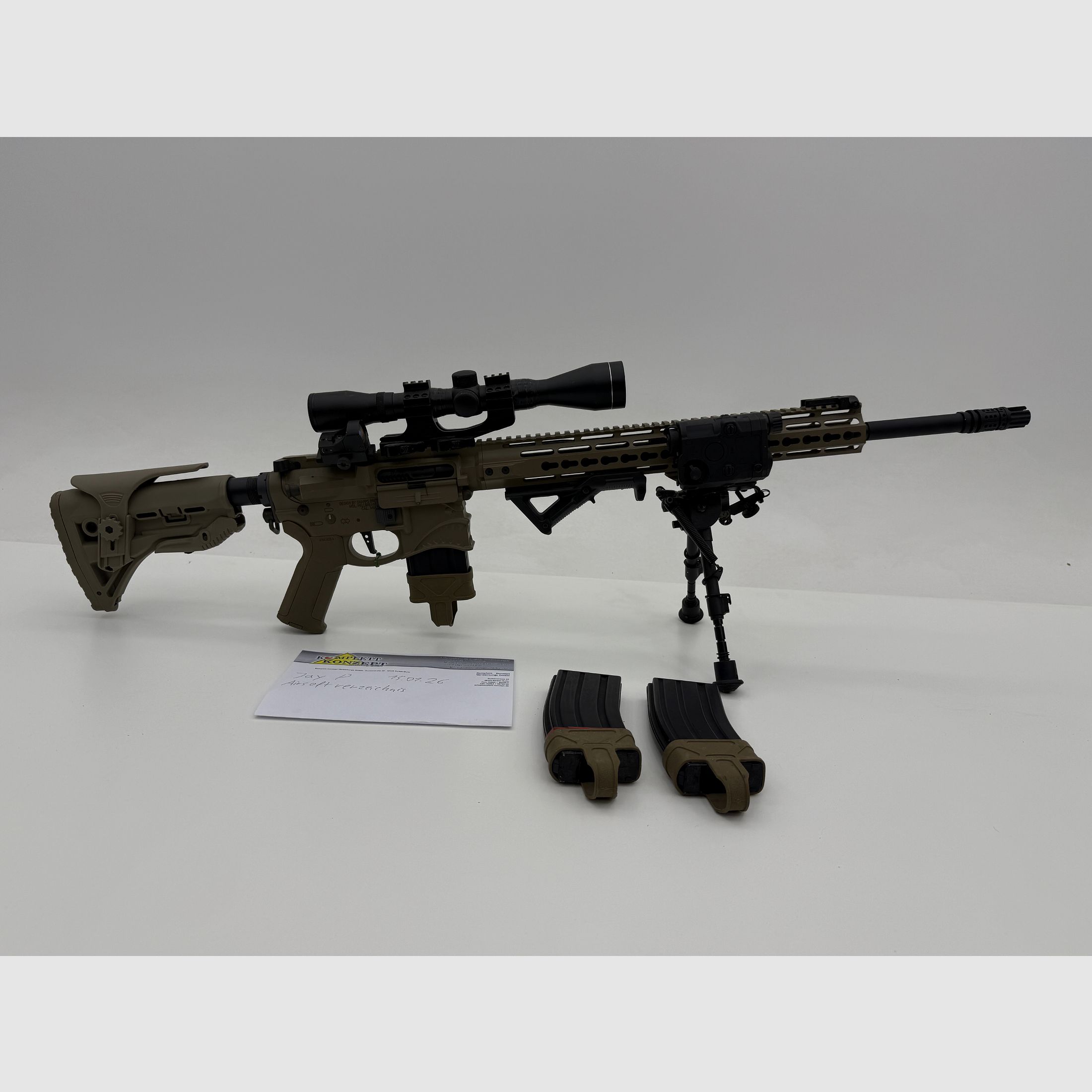 ARES Amoeba Spartan KeyMod Airsoft S-AEG – DMR-Optik – Primer propietario