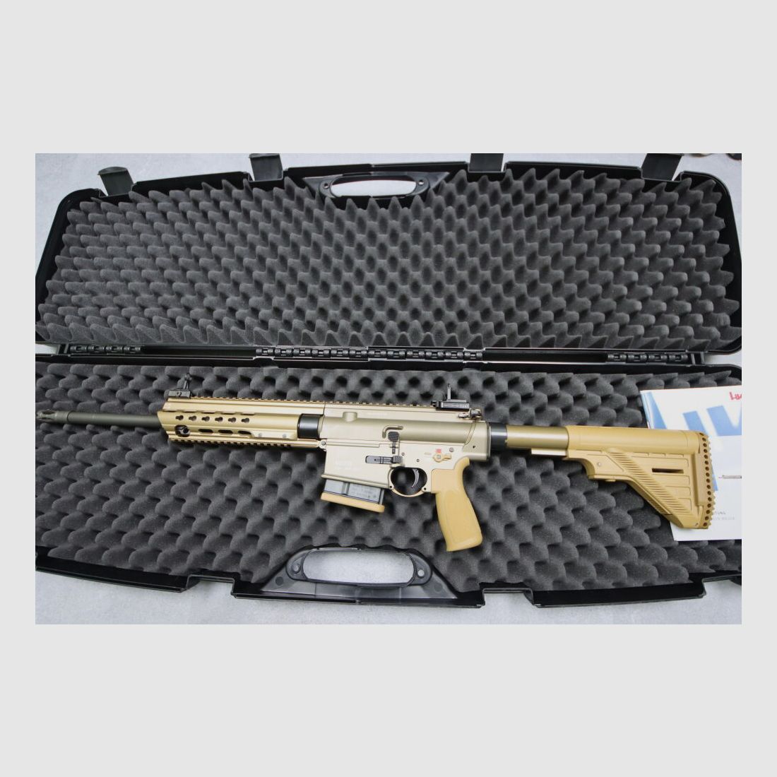 Heckler & Koch MR308, A3-Version, Slim-Line HKey RAL8000 "sandfarbend"