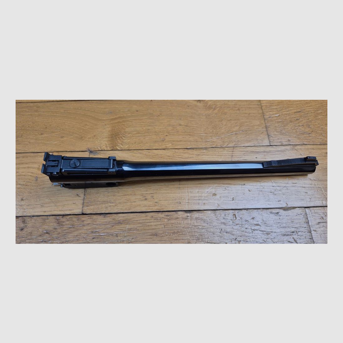 Sehr schöner Lauf für Thompson Center Pistol – Modell Contender – 10 Zoll Lauf – Selten im Kaliber 38 special – Rochester Waffen – Wunderschöner oktagonaler Lauf mit prächtigen Zügen – 100% Brünierung – Schönes Stück für Training und Präzision – TBE+++, Bild 12 von 21
