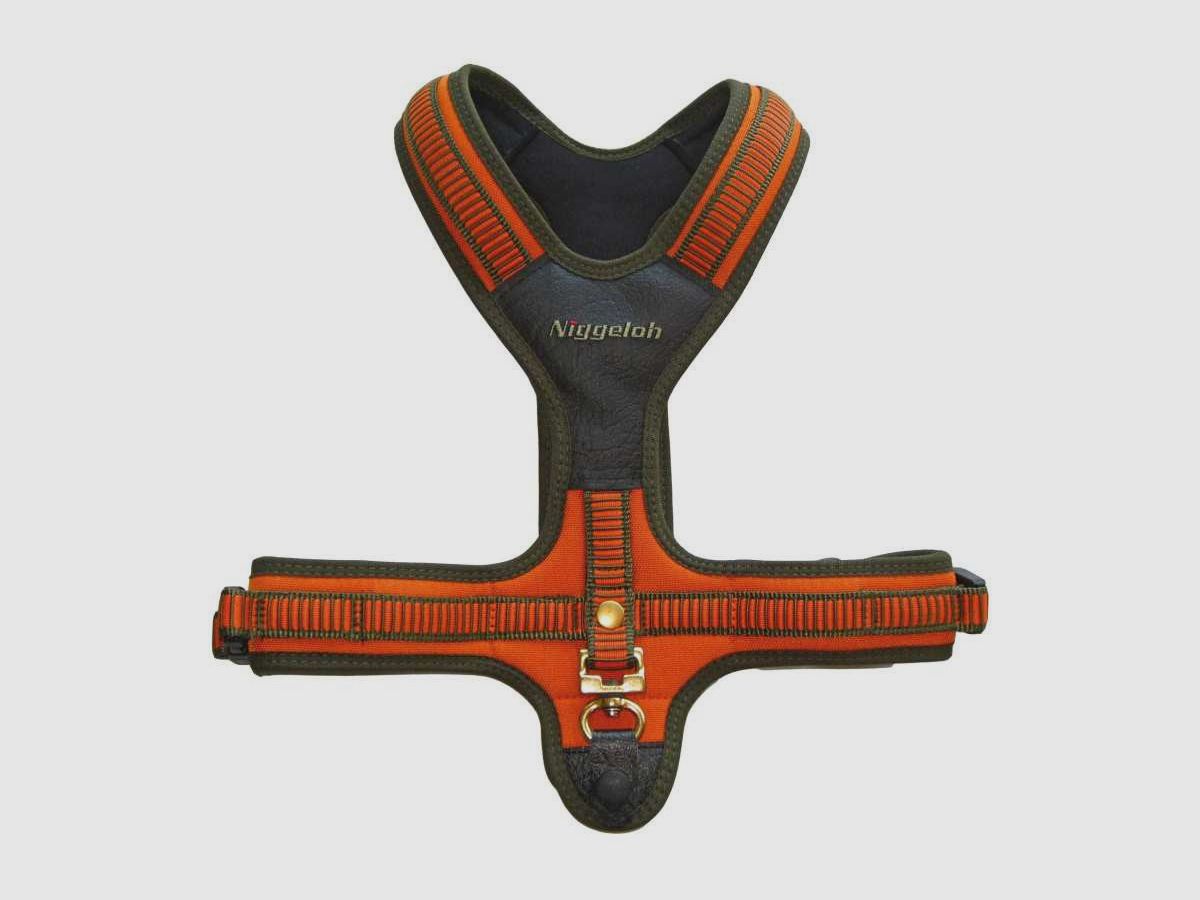 Neopren-Hundegeschirr orange - Niggeloh - Größe M / Halsumfang: 49 cm / Bauch: 54/91 cm.