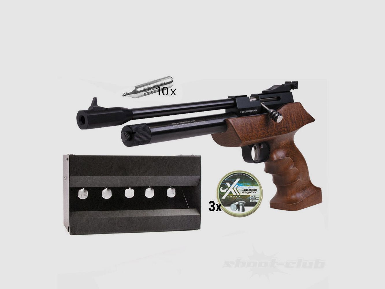 Diana Airbug CO2 Pistole 4,5mm Diabolos Plinking Set