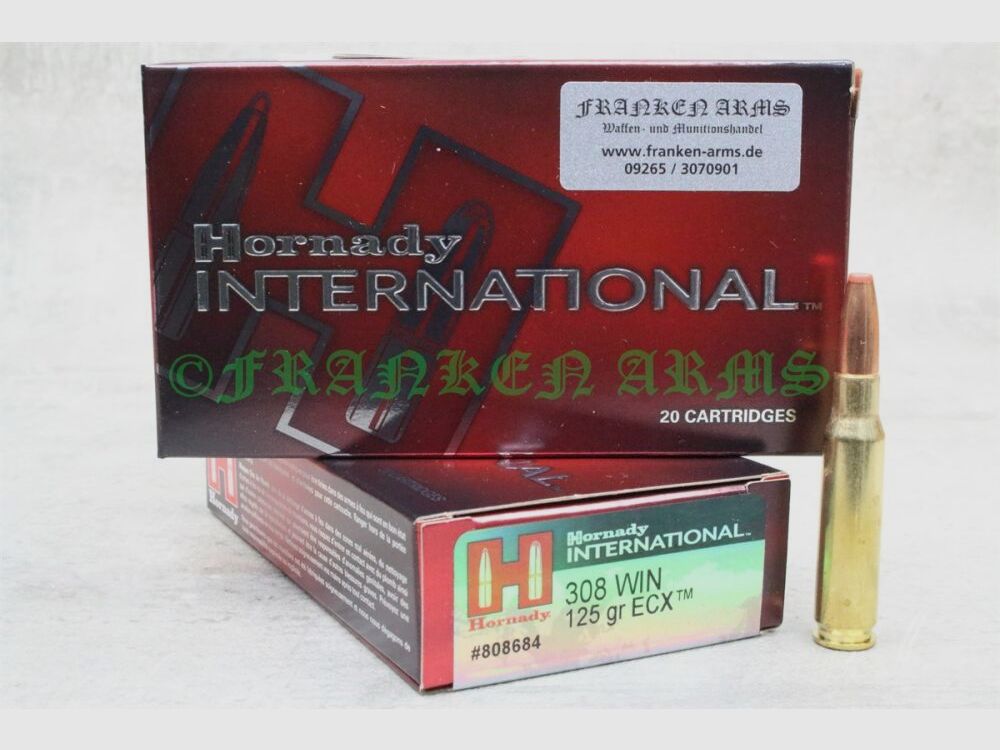 Hornady ECX .308 Win. 125gr. 8,1g 20 pezzi prezzo per quantità