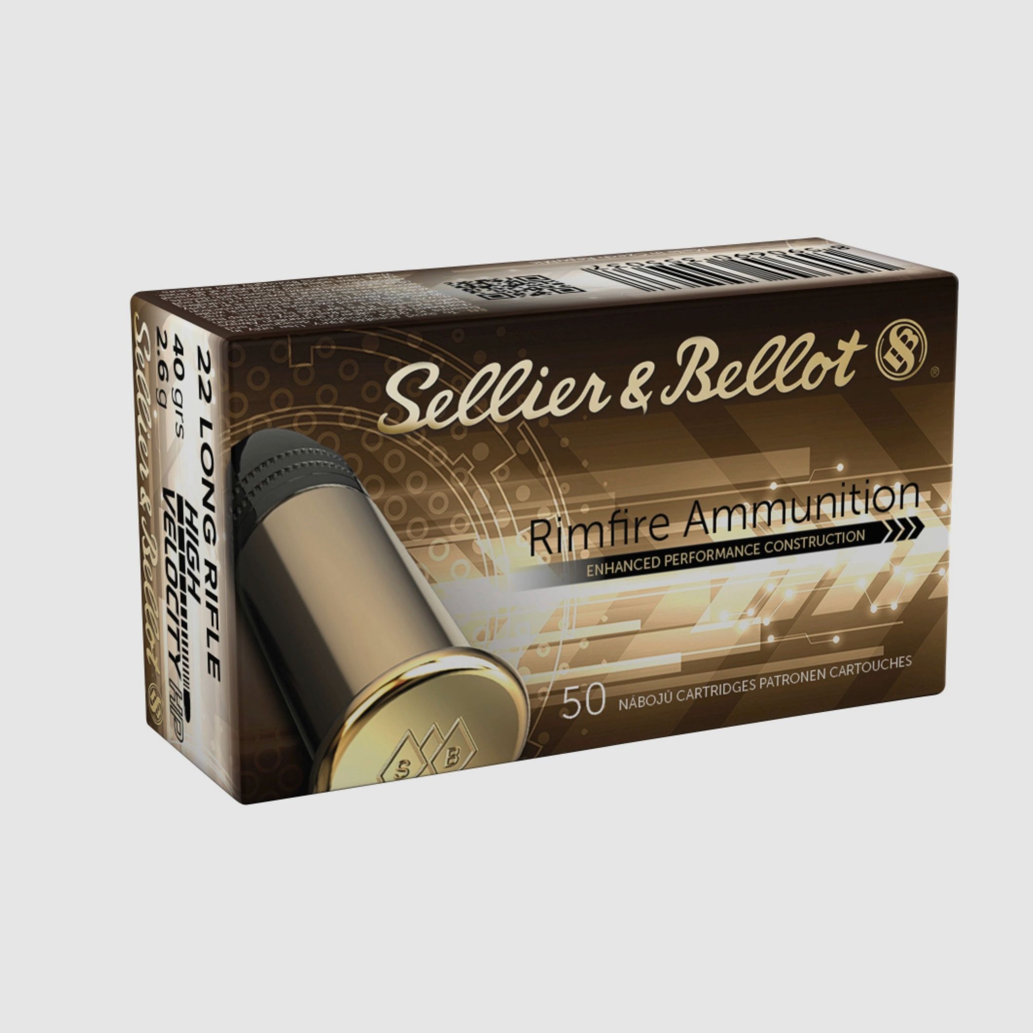 Sellier & Bellot 136562 .22lr High Velocity HP 2,60g 40grs 50 Stk.