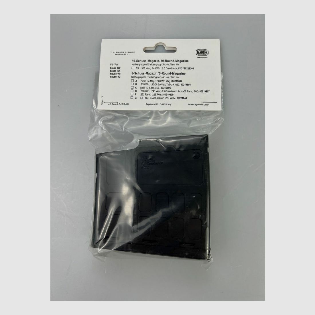 Sauer en Mauser 101, 100, M12, M18 10 schots magazijn