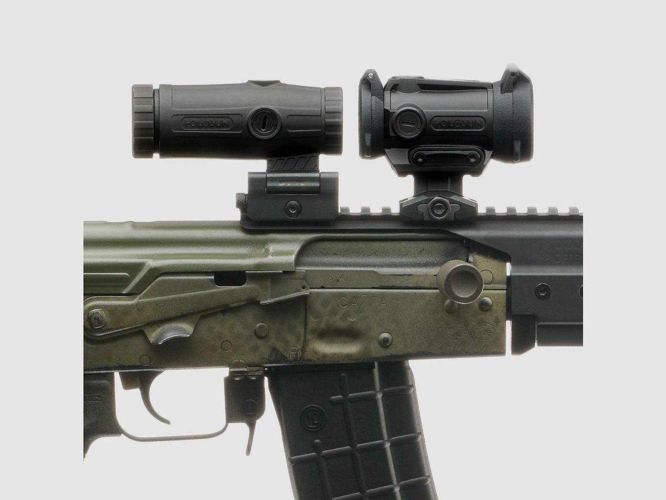 Holosun Set, Reflexvisier, Modell ARO-EVO-SPR-RD mit rotem Wechselabsehen: 2MOA Dot & 65MOA Circledot oder SPR-2MOA Dot & SPR-65MOA Circledot und Magnifier HM3X, Bild 4 von 10