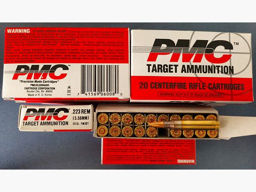 .223 Rem. PMC FMJ-BT 55gr. 800 stk