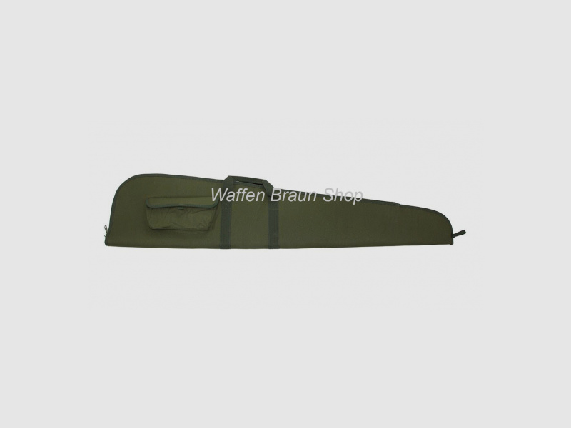 Büchsenfutteral mit Tasche, grün 128cm Länge 600D Nylon-Material Microfleece Futter Doppelzipper Tra