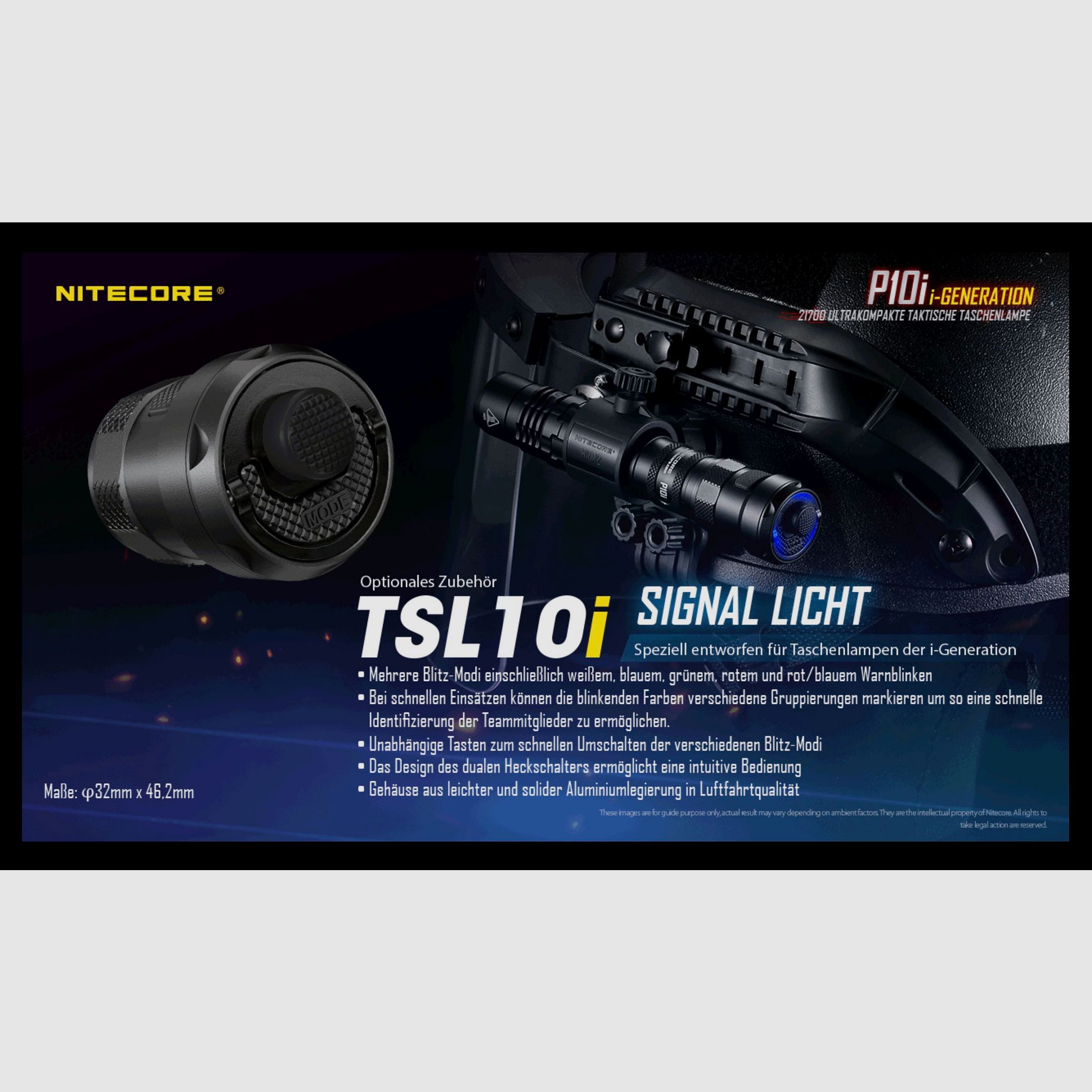 Nitecore P10i taktische LED Taschenlampe 1800 Lumen