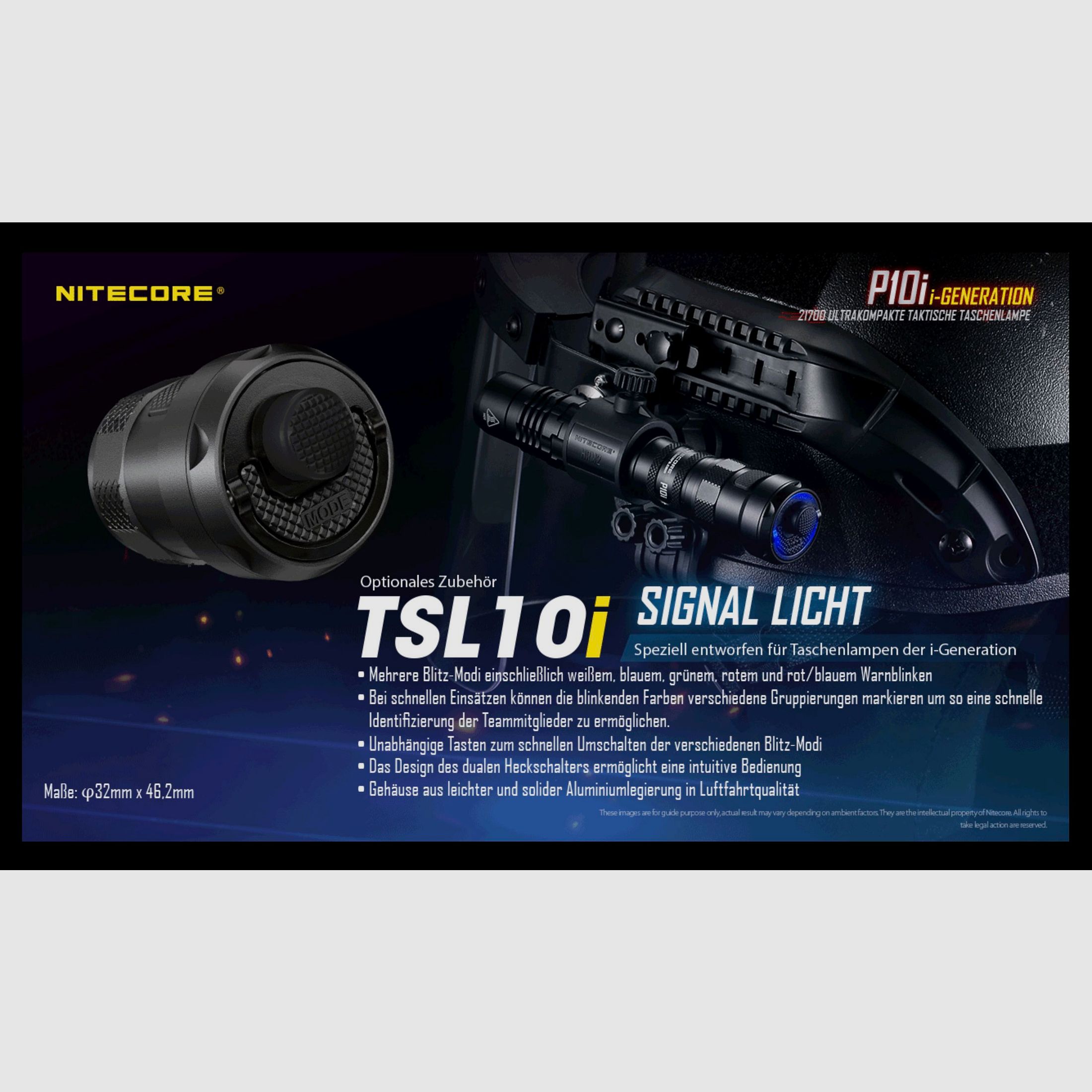 Nitecore P10i taktische LED Taschenlampe 1800 Lumen