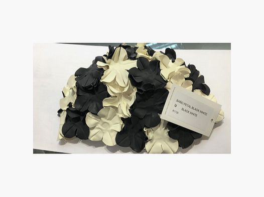 Badekappe Deco Petal Schwarz Weiß