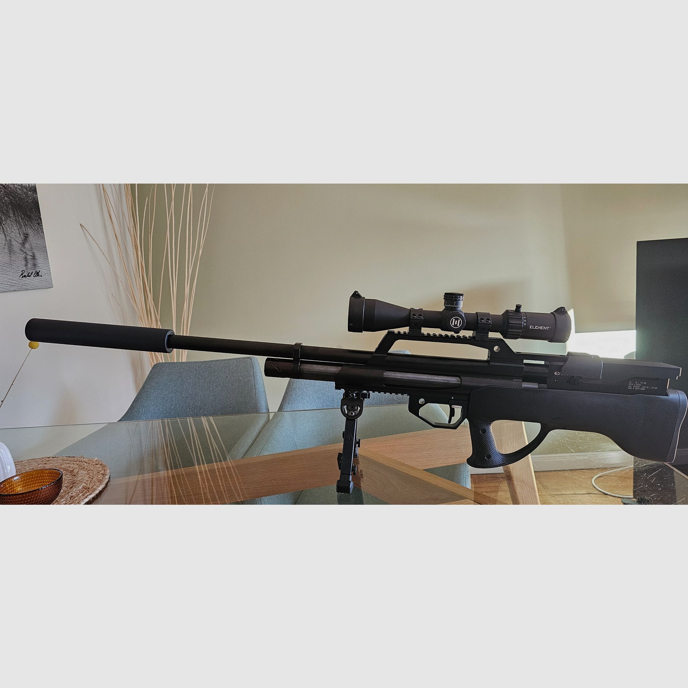 Evanix Max Air II .30 (7.62 mm) PCP air rifle set – GoGun (F-mark) + Element Optics + Sportsmatch + Schalock + accessories (incl. invoice)