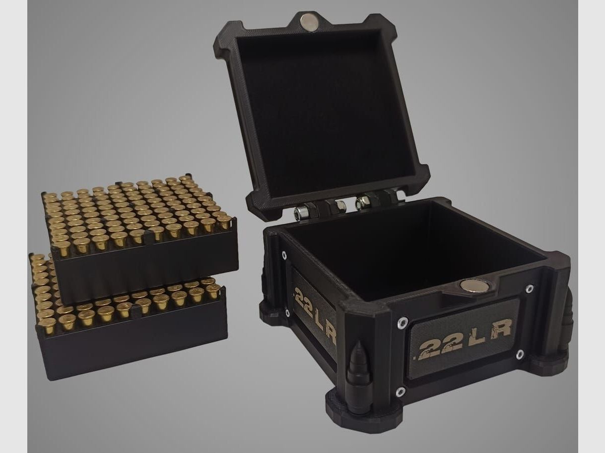 3D-Printed Precision Ammo Box, Cartridge Box, AmmoBox .22LR / .22LFB