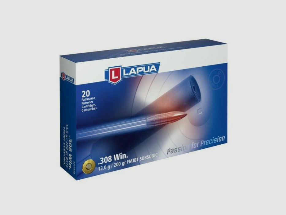 Amunicja LAPUA .308 Win. SUBSONIC 13g, zdjęcie 1 z 2