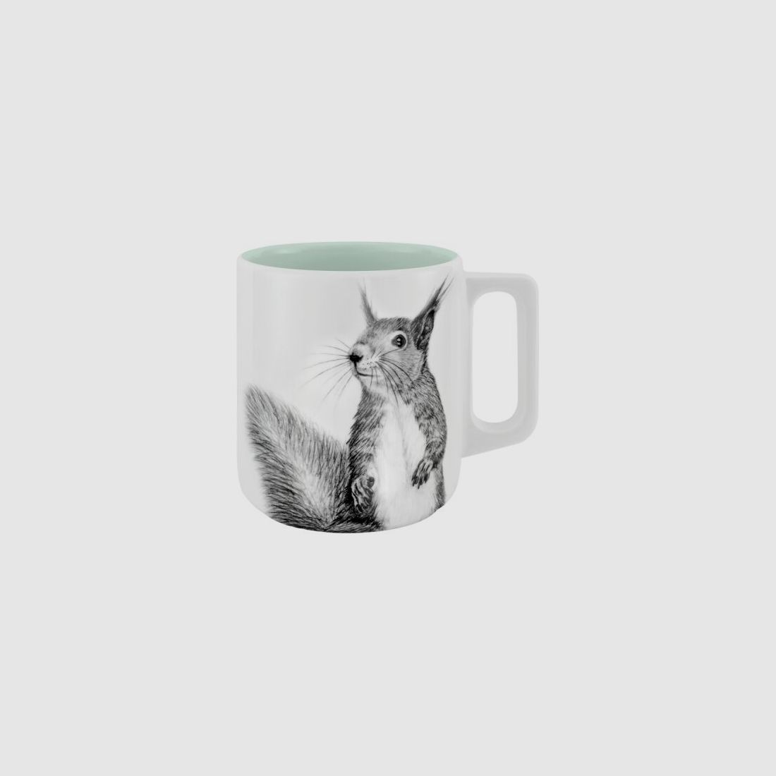 mittelpunkt. Tasse mit Henkel mit Eichhörnchenmotiv Frischer Wind 370ml