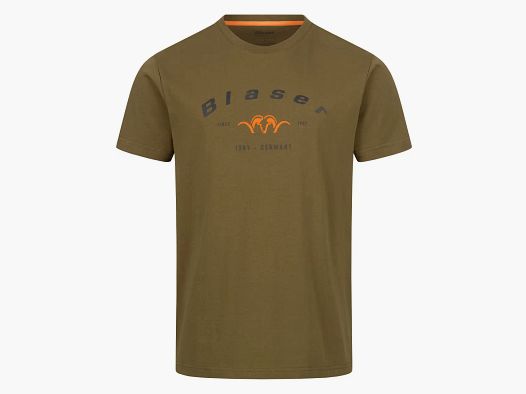 Blaser T-Shirt T 24 met Argali-logo (Olijf)
