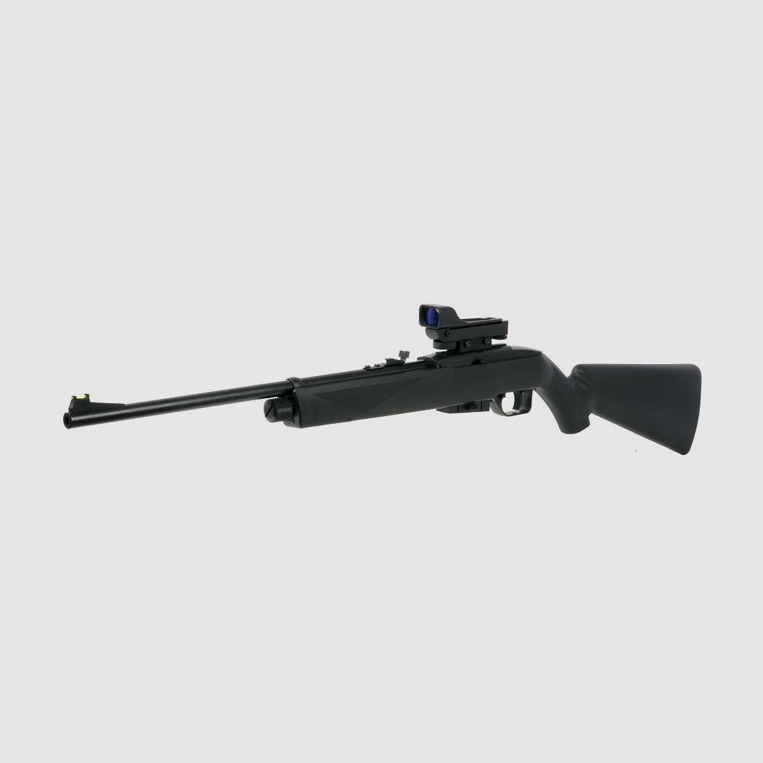 CO2 Luftgewehr Crosman 1077 Repeat Air Kunststoffschaft schwarz Kaliber 4,5 mm Diabolo (P18) + Red Dot Diabolos Zielscheiben CO2 Kapseln