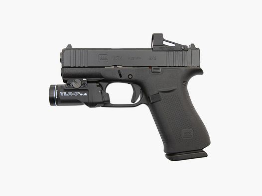 Glock 43X COMBO pistol cal. 9x19mm – includes SHIELD RMSc red dot sight and STREAMLIGHT RTL-7 flashlight