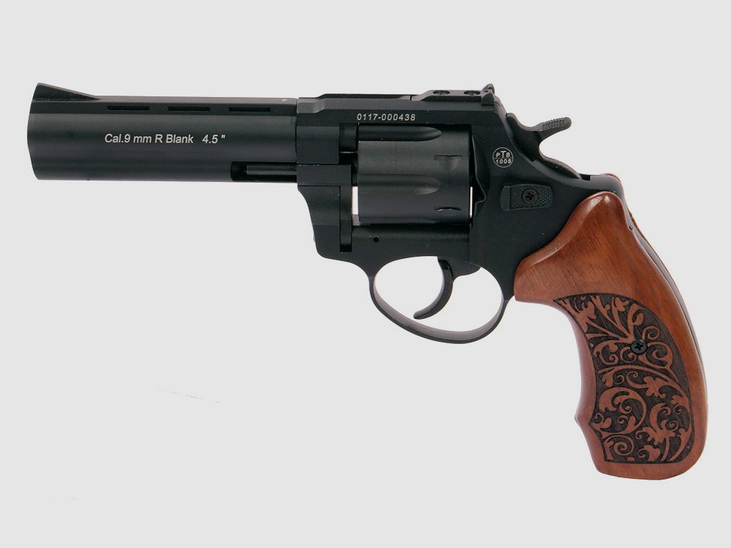 Design-Holzgriffschalen fĂĽr Schreckschuss-, Gas-, Signalrevolver Zoraki R1 und R2 RĂ¶hm RG89 florales Muster