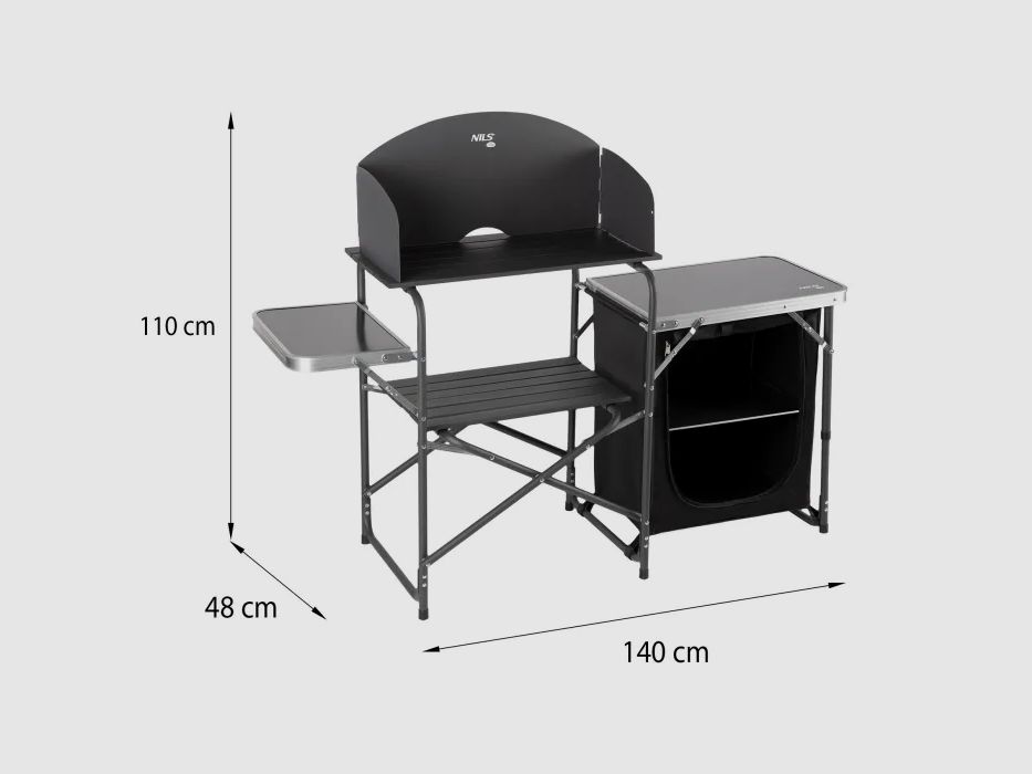 NC3041 Campingschrank mit Windschutz Nils Camp