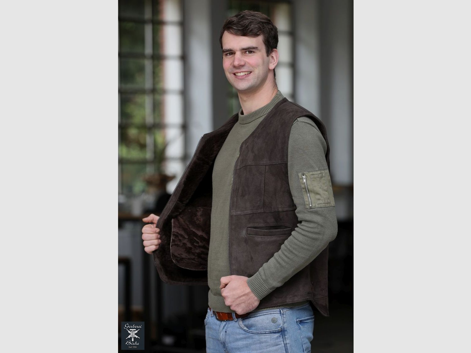 Velours lamsvachtvest