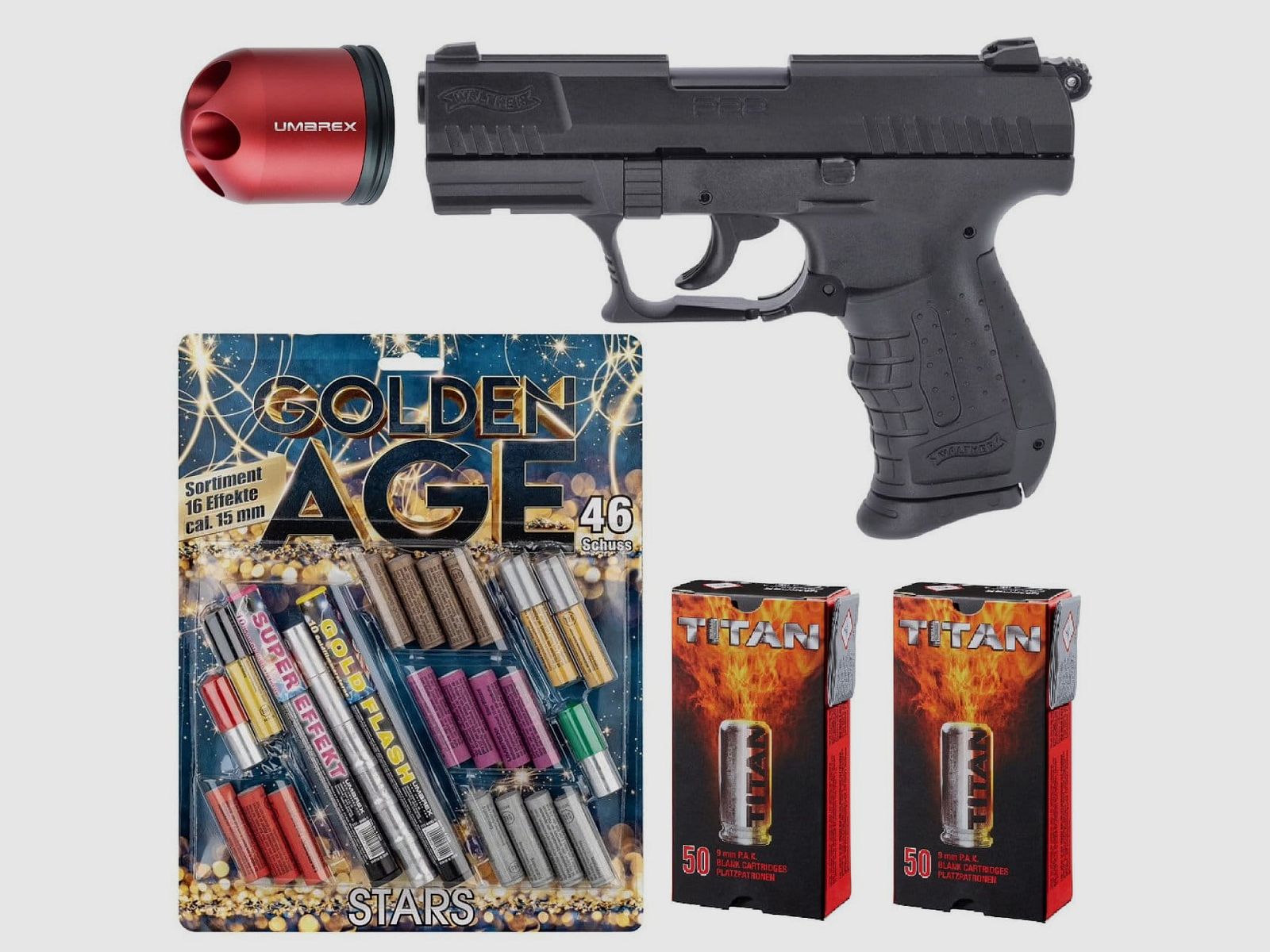 Bundle Fuochi d'Artificio Walther P22 Pronto Pistola a Salve