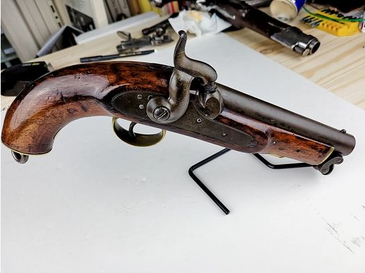Rare pistolet de marine britannique modèle 1849 à percussion – Arme de 1850 – Époque Victoria – Excellent état