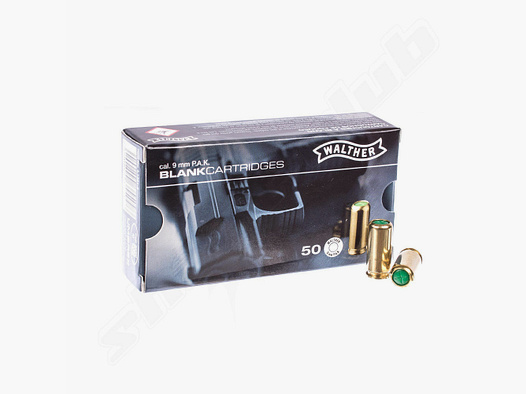 Carl Walther GmbH	 Platzpatronen Walther 9 mm P.A.K. - 50 Stk.