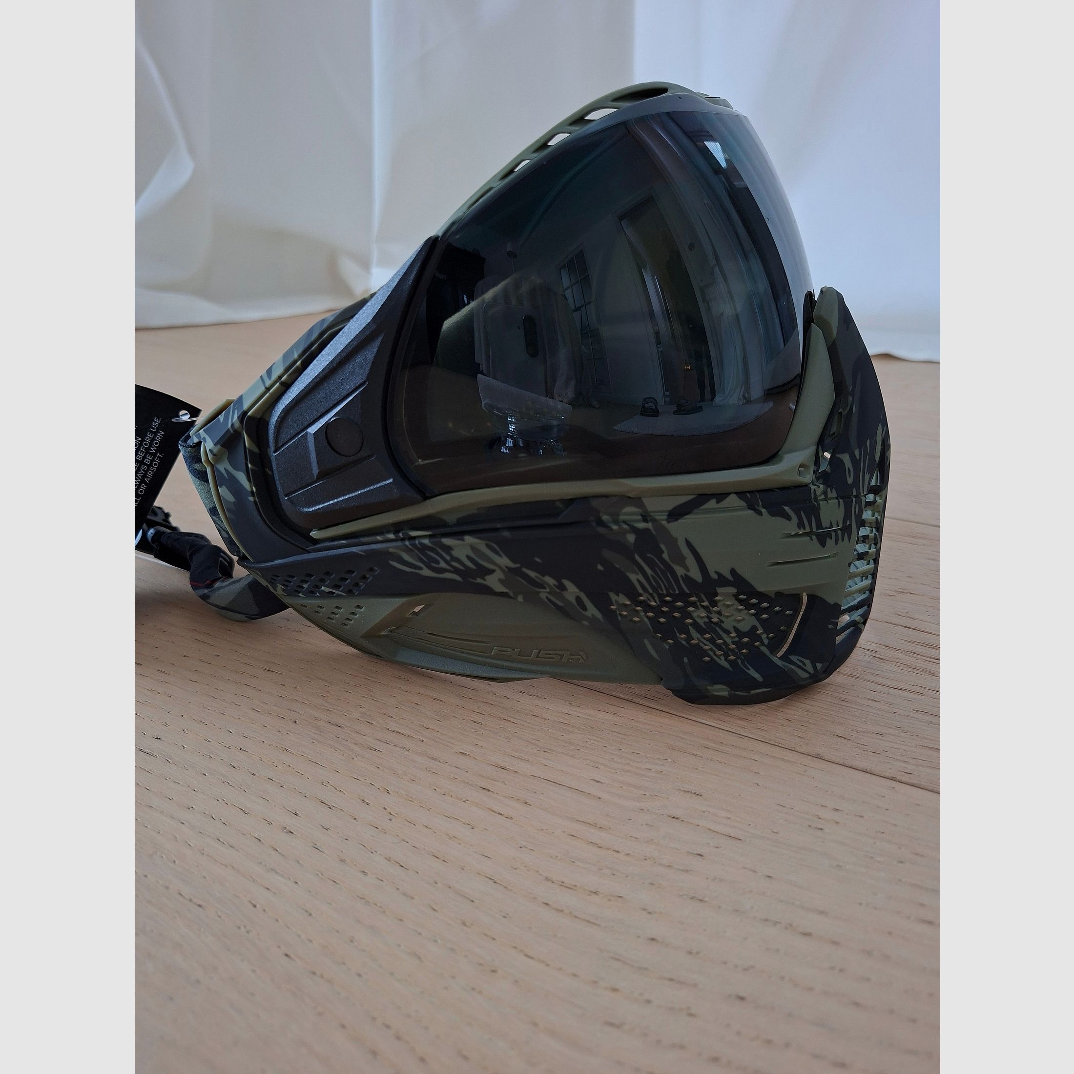 Máscara de Paintball Push Unite (Diseño Olive Camo) incluida con estuche nueva y sin usar